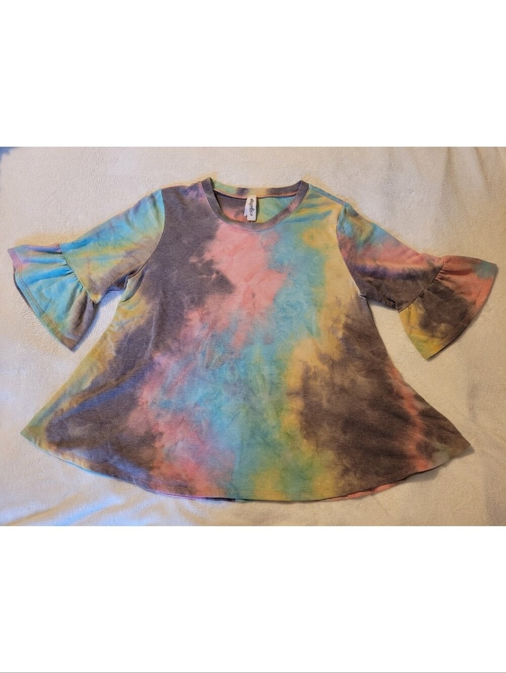 Haptics Tie-Dye Crewneck Blouse - Pastel Multi